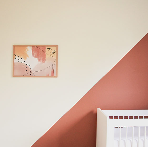 abstract kunstwerk moderne kunst schilderij schilderkunst geboortekaartje meisje roze oost Vlaanderen gent kunstwerk