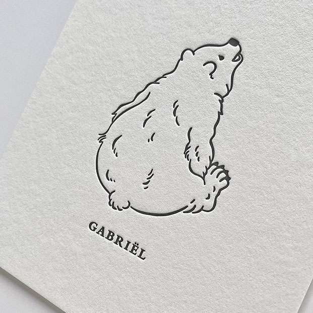 geboortekaartje jongen letterpress gent