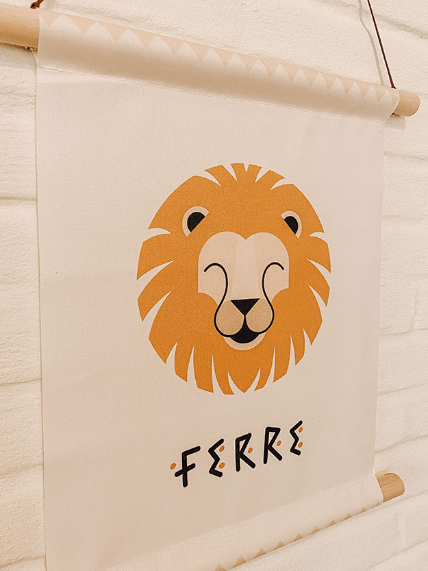 geboortekaartje jongen leeuw illustratie op maat gent oost vlaanderen textielposter