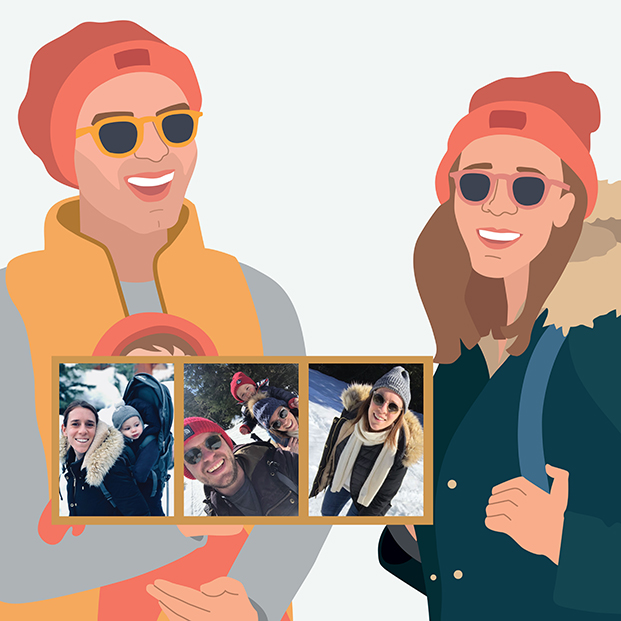 geboortekaartje familieportret gezinsportret illustratie gezin familie