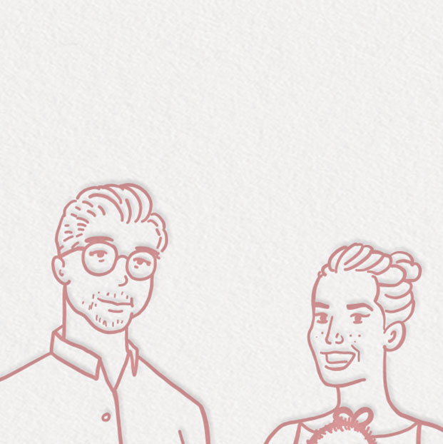 geboortekaartje meisje gezinsportret familieportret tekening illustratie op maat