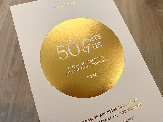 huwelijksjubileum goudfolie 50 jaar huwelijk uitnodigingen gent gelegenheidsdrukwerk