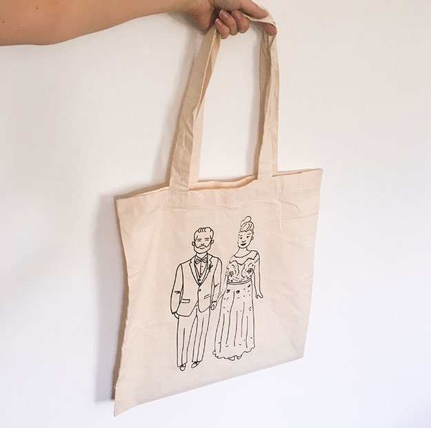 tote bag huwelijk bedanking