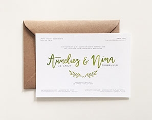 huwelijksuitnodiging brushlettering