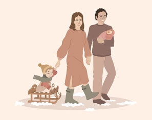 geboortekaartje illustratie op maat gezinsportret koppelportret gent meisje